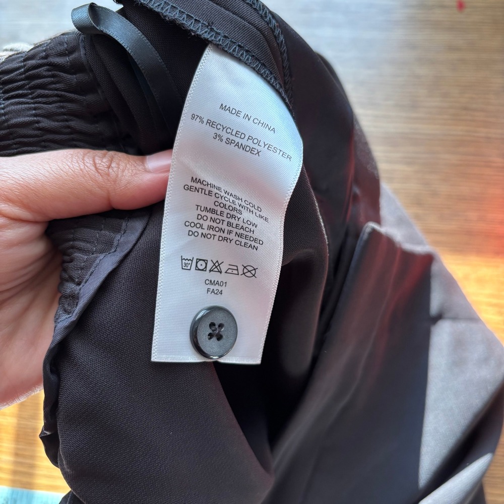 Quince Stretch Crepe Classic Trouser Pants 10 Black Minimalist - Picture 12 of 16